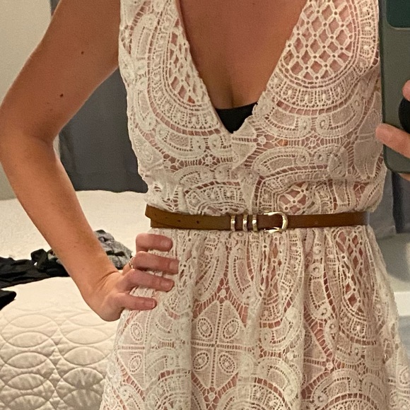 “Ellyette” Lacey white and pink summer dress - Picture 4 of 6